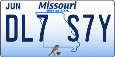 MO license plate DL7S7Y