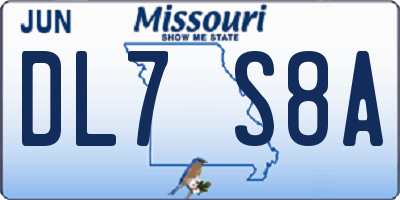 MO license plate DL7S8A