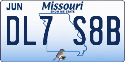 MO license plate DL7S8B