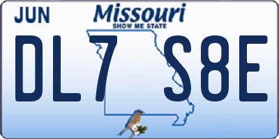 MO license plate DL7S8E
