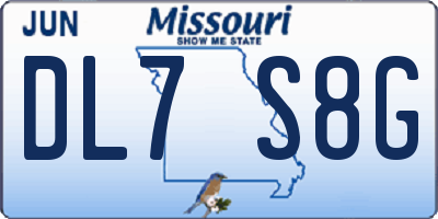 MO license plate DL7S8G