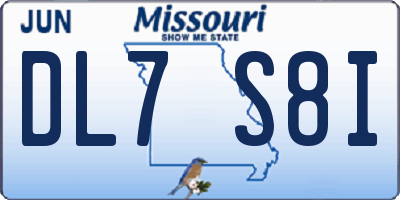 MO license plate DL7S8I