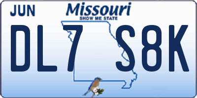 MO license plate DL7S8K