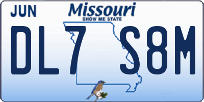 MO license plate DL7S8M