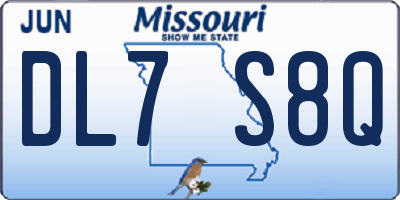 MO license plate DL7S8Q
