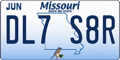 MO license plate DL7S8R