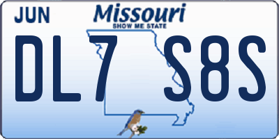 MO license plate DL7S8S