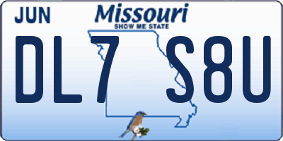 MO license plate DL7S8U