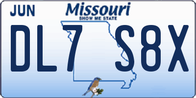 MO license plate DL7S8X