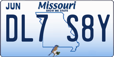 MO license plate DL7S8Y