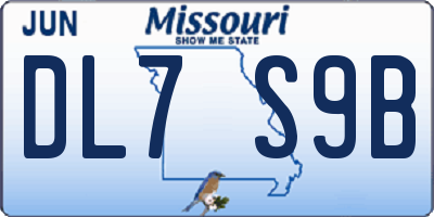 MO license plate DL7S9B