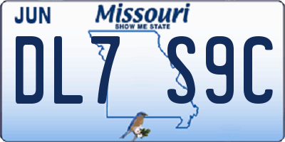 MO license plate DL7S9C