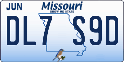 MO license plate DL7S9D
