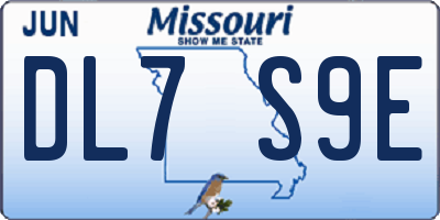 MO license plate DL7S9E