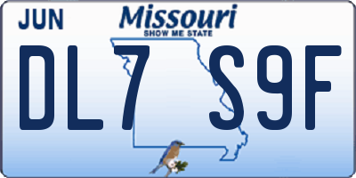MO license plate DL7S9F
