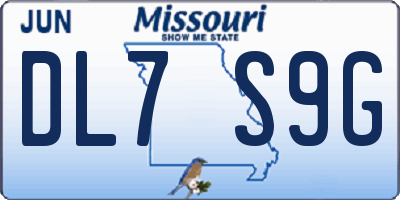 MO license plate DL7S9G