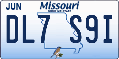 MO license plate DL7S9I