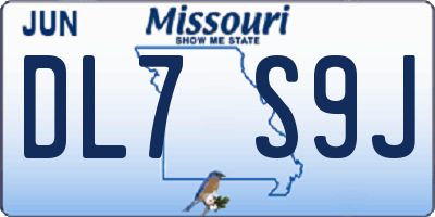 MO license plate DL7S9J