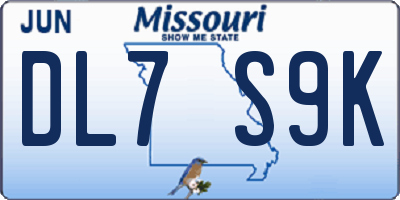 MO license plate DL7S9K
