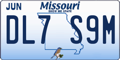 MO license plate DL7S9M
