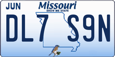 MO license plate DL7S9N