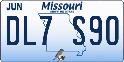 MO license plate DL7S9O