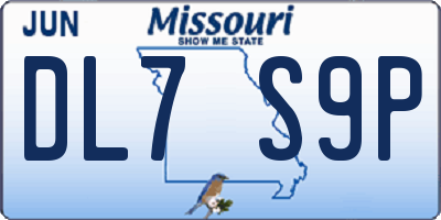 MO license plate DL7S9P