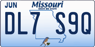 MO license plate DL7S9Q