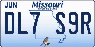 MO license plate DL7S9R