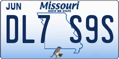 MO license plate DL7S9S