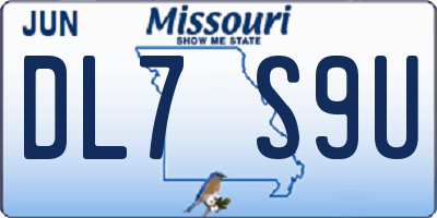 MO license plate DL7S9U