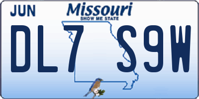 MO license plate DL7S9W