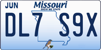 MO license plate DL7S9X