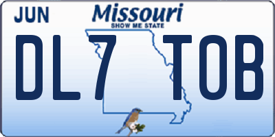 MO license plate DL7T0B