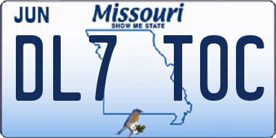 MO license plate DL7T0C