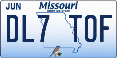 MO license plate DL7T0F