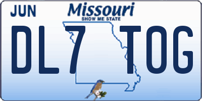 MO license plate DL7T0G