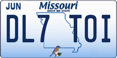 MO license plate DL7T0I