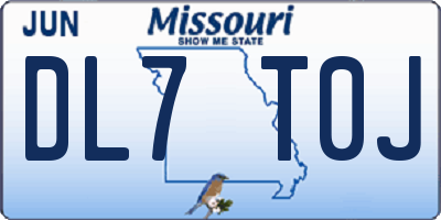 MO license plate DL7T0J