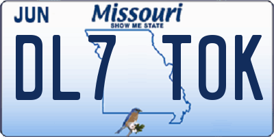 MO license plate DL7T0K