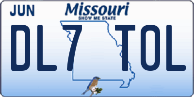 MO license plate DL7T0L