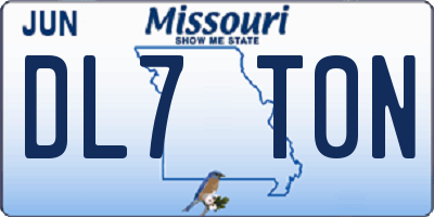MO license plate DL7T0N