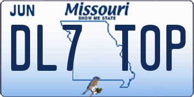 MO license plate DL7T0P