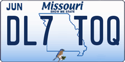 MO license plate DL7T0Q