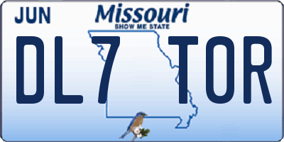 MO license plate DL7T0R