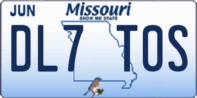 MO license plate DL7T0S
