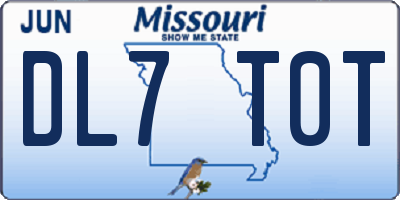MO license plate DL7T0T