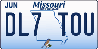 MO license plate DL7T0U