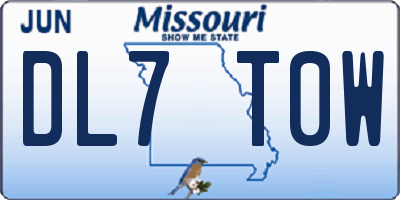 MO license plate DL7T0W