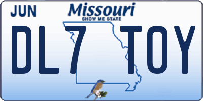 MO license plate DL7T0Y